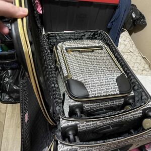 Juicy Couture Black and Gold Luggage Set